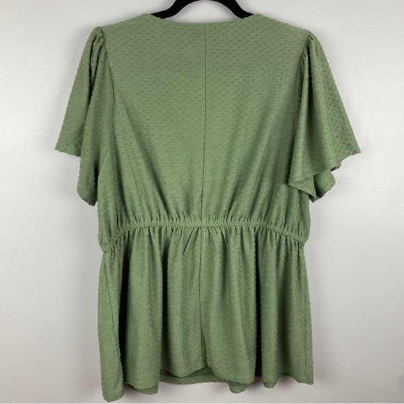 LANE Bryant Sea Spray Swing Flutter-Sleeve Clip Dot Babydoll Top Size 14/16 - Picture 8 of 13